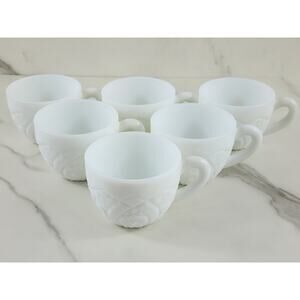 The Concord Milk Glass Punch Cups 2 3/4" x 3" Mckee Year 50's x6 Vintage